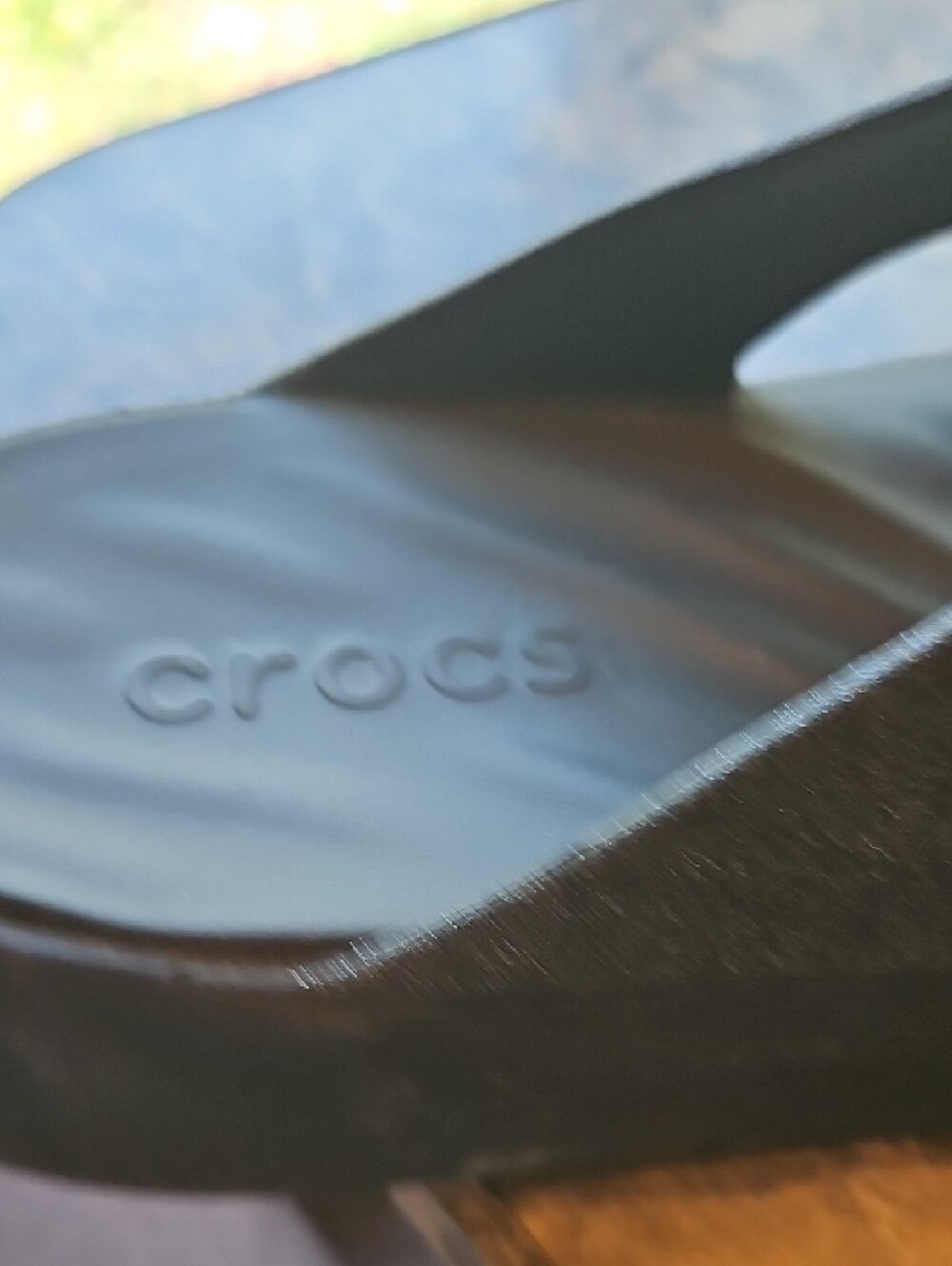 CROCS Black Glitter Platform Thong Sandals - Picture 4 of 5